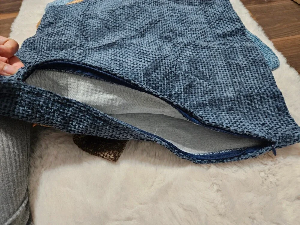 4pcs Textured Chenille Cushion Covers with Zipper